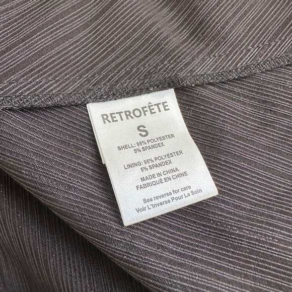 Retrofete KENNA Gunmetal Silver Metallic Lame Maxi Dress Strapless Cut Out NWT - Picture 14 of 14